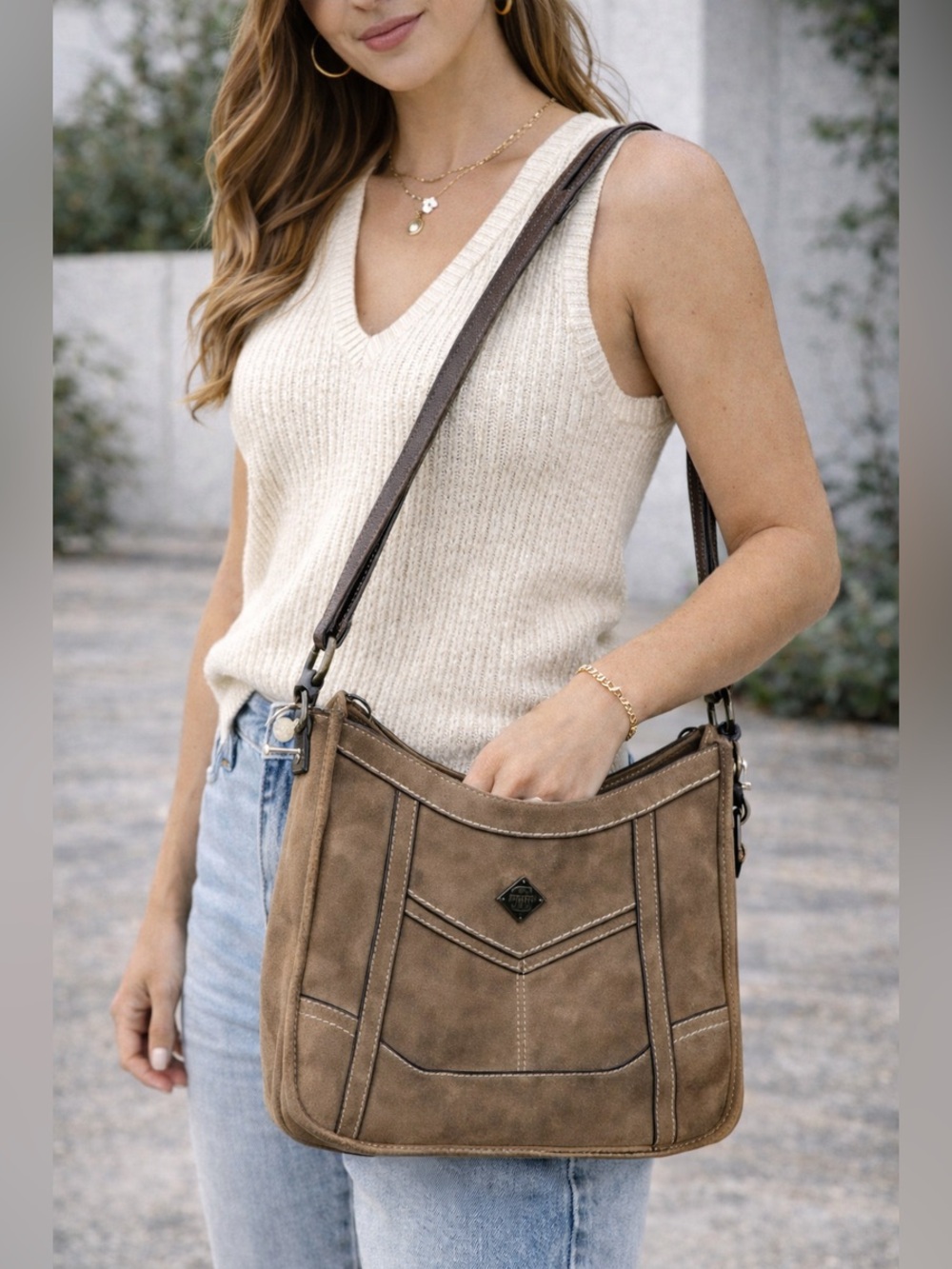 BOC Copper Creek Crossbody Bag Tan Faux Leather